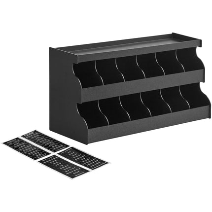 Giá đựng gia vị để bàn 12 ngăn ServSense màu đen 61 x 22,9 x 33 cm