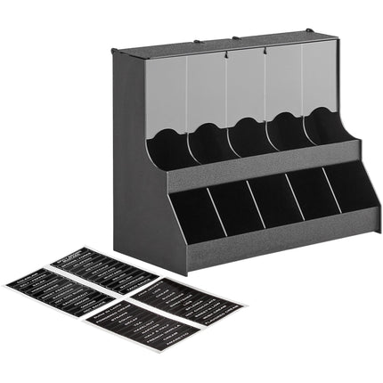 Hộp đựng gia vị 10 ngăn tự chảy đặt bàn ServSense đen 47 x 22 x 41 cm