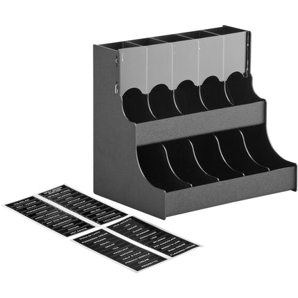 Hộp đựng gia vị nhỏ 10 ngăn tự chảy đặt bàn ServSense đen 32 x 23 x 30 cm