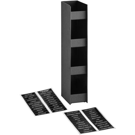 Hộp đựng gia vị 4 ngăn đặt bàn ServSense đen 11 x 18 x 60 cm