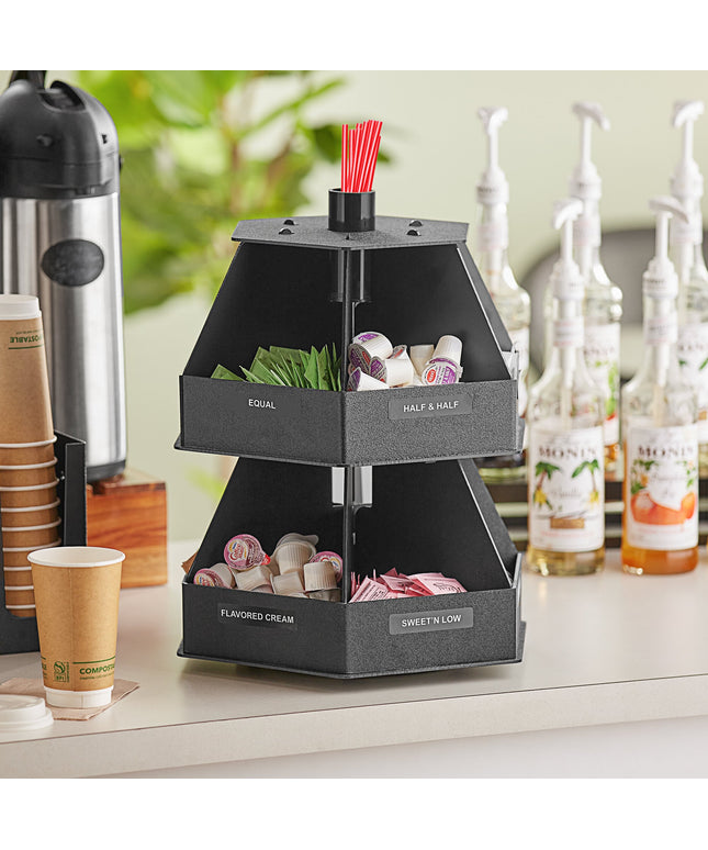 Giá đựng gia vị để bàn xoay 12 ngăn ServSense màu đen