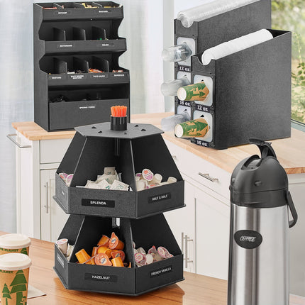 Giá đựng gia vị để bàn 12 ngăn ServSense màu đen 61 x 22,9 x 33 cm