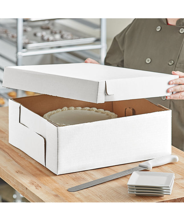 Hộp bánh gợn sóng 2 mảnh 41 x 41 x 15 cm trắng - Thùng 25 cái