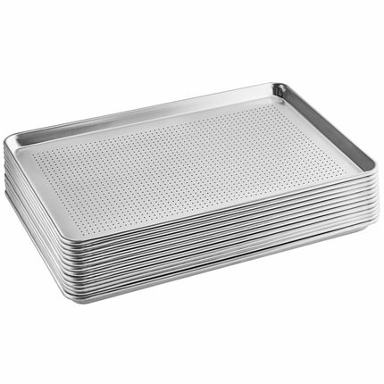 Khay nướng nhôm đục lỗ Choice khổ đầy đủ 46 x 66 cm viền lồng khung dây dày 19 gauge - Thùng 12 cái