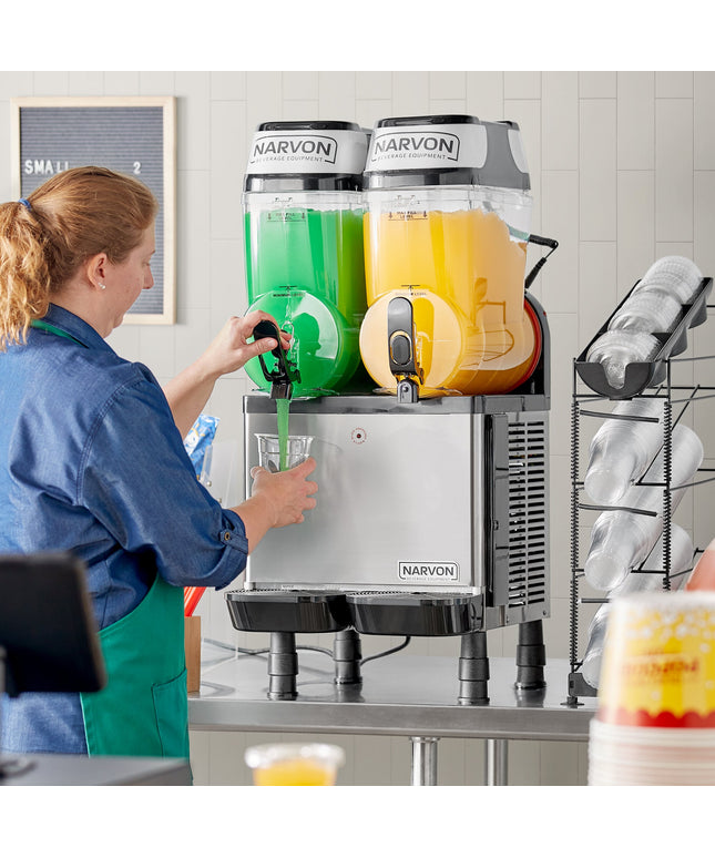Máy làm đá xay / slushy đôi rót tay Narvon SM2 11 lít mỗi bồn - 115V