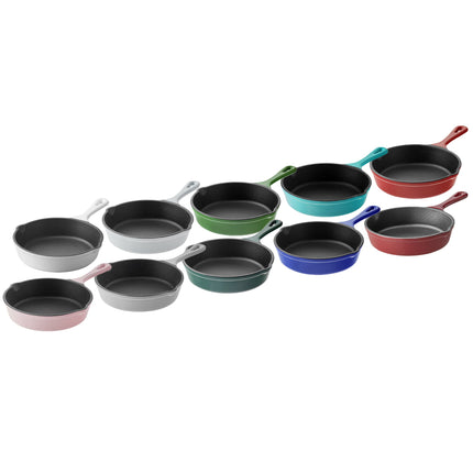 Chảo gang mini tráng men Valor màu đỏ merlot 15 cm