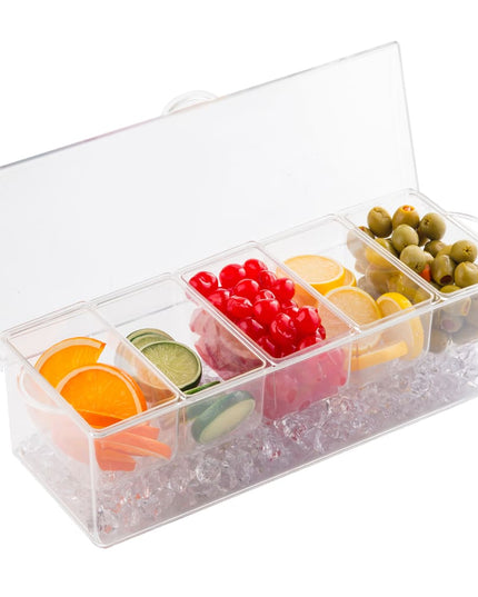 Khay Trang Trí Quầy Bar 5 Ngăn Tablecraft 10007 Nắp Phẳng Bản Lề