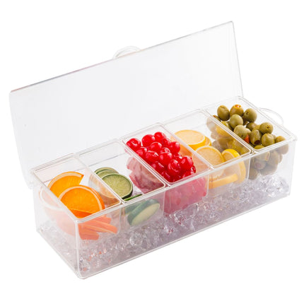 Khay Trang Trí Quầy Bar 5 Ngăn Tablecraft 10007 Nắp Phẳng Bản Lề