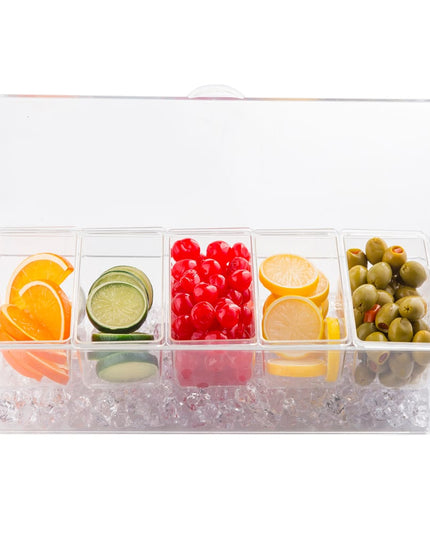 Khay Trang Trí Quầy Bar 5 Ngăn Tablecraft 10007 Nắp Phẳng Bản Lề