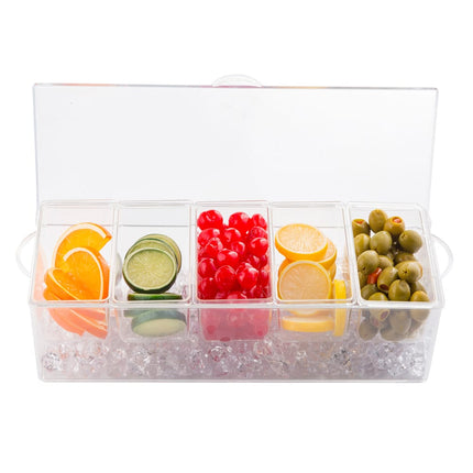 Khay Trang Trí Quầy Bar 5 Ngăn Tablecraft 10007 Nắp Phẳng Bản Lề