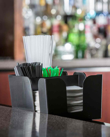 Hộp Đựng Quầy Bar Nhựa Tablecraft 101 6 Ngăn, Đen