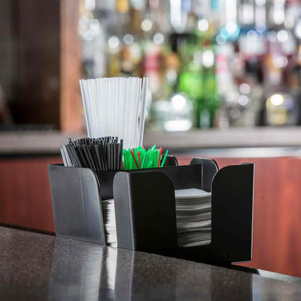 Hộp Đựng Quầy Bar Nhựa Tablecraft 101 6 Ngăn, Đen