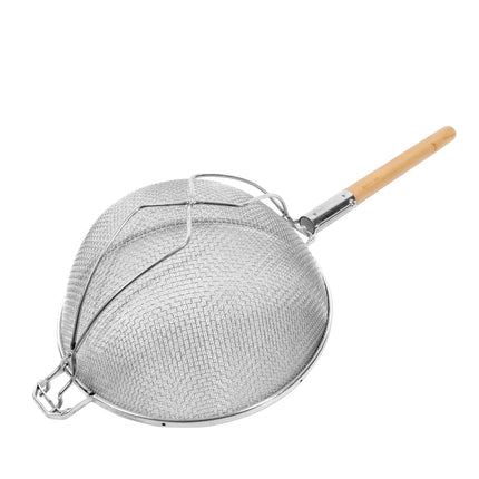 Rây Lọc Tablecraft 1024 33.7 cm Tay Cầm Gỗ Tròn, Lưới Đôi, Mạ Thiếc
