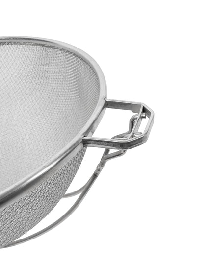 Rây Lọc Tablecraft 1024 33.7 cm Tay Cầm Gỗ Tròn, Lưới Đôi, Mạ Thiếc