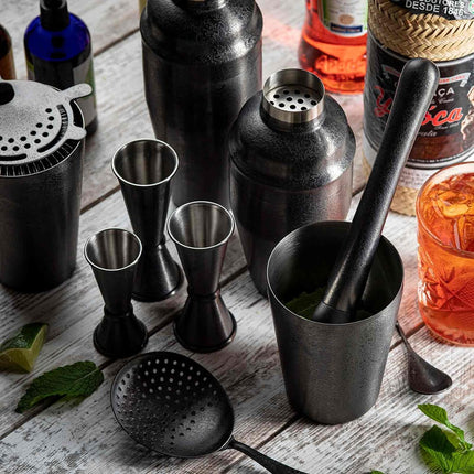 Bộ Bình Lắc Cocktail Thép Không Gỉ Tablecraft 10552 532 ml Màu Đen