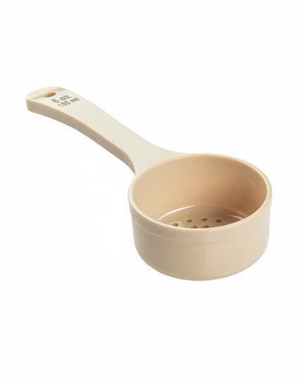 Muỗng Chia Phần Có Lỗ Tablecraft 10655 177 ml Tay Cầm Ngắn Polycarbonate Màu Be