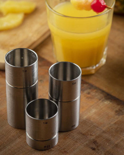 Ly Đong Đôi Tablecraft 11414 15 ml & 30 ml Thép Không Gỉ