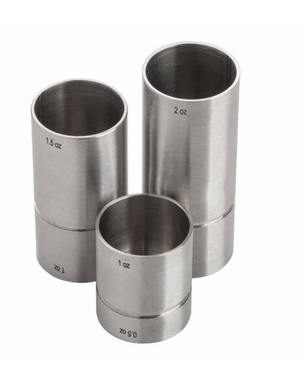 Ly Đong Đôi Thimble Tablecraft 11415 - 30 ml & 45 ml, Thép Không Gỉ