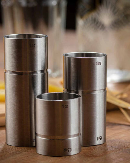 Ly Đong Đôi Thimble Tablecraft 11415 - 30 ml & 45 ml, Thép Không Gỉ