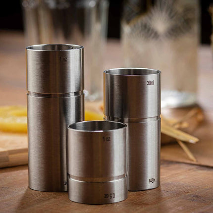 Ly Đong Đôi Thimble Tablecraft 11415 - 30 ml & 45 ml, Thép Không Gỉ