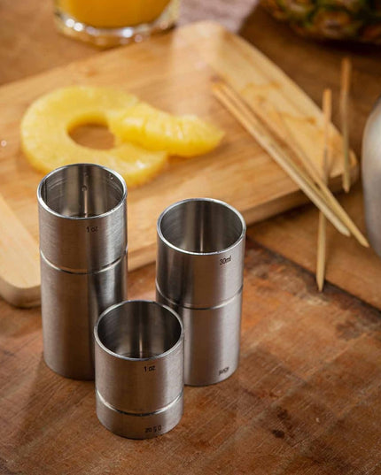 Ly Đong Đôi Thimble Tablecraft 11415 - 30 ml & 45 ml, Thép Không Gỉ