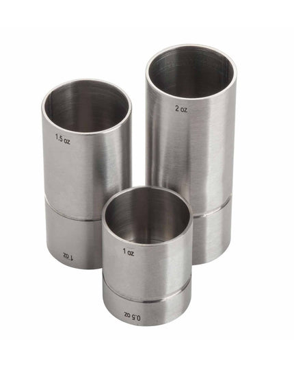 Ly Đong Đôi Thimble Tablecraft 11416 - 30 ml & 60 ml, Thép Không Gỉ