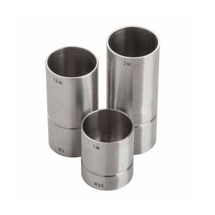 Ly Đong Đôi Thimble Tablecraft 11416 - 30 ml & 60 ml, Thép Không Gỉ