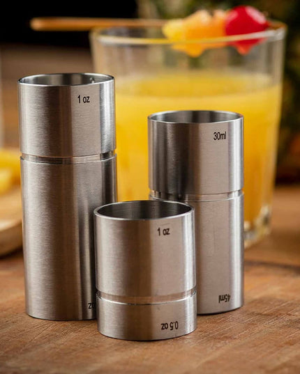 Ly Đong Đôi Thimble Tablecraft 11416 - 30 ml & 60 ml, Thép Không Gỉ