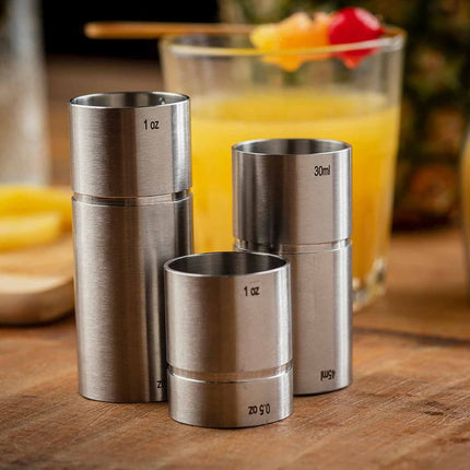 Ly Đong Đôi Thimble Tablecraft 11416 - 30 ml & 60 ml, Thép Không Gỉ