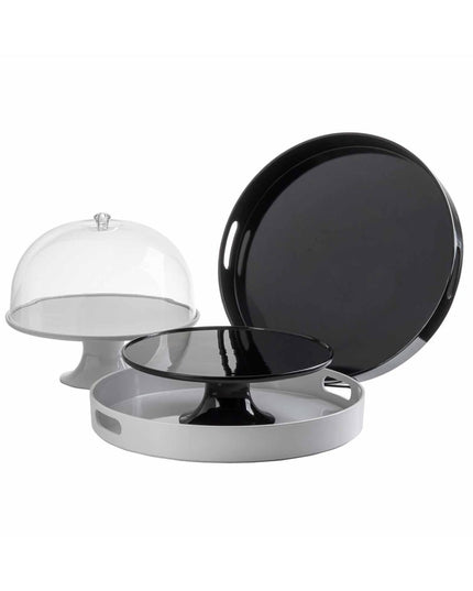Đế Bánh Tròn Tablecraft 11489 29 cm - Cao 10 cm, Melamine, Trắng
