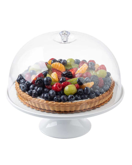 Đế Bánh Tròn Tablecraft 11489 29 cm - Cao 10 cm, Melamine, Trắng