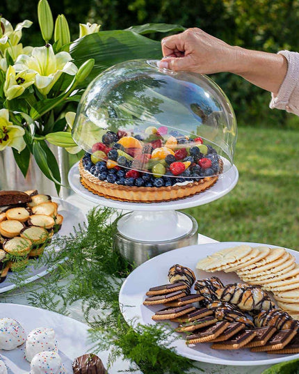 Đế Bánh Tròn Tablecraft 11489 29 cm - Cao 10 cm, Melamine, Trắng
