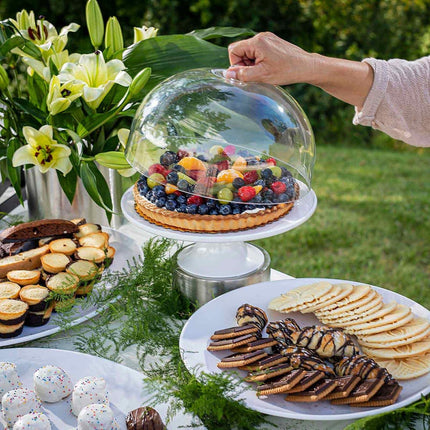 Đế Bánh Tròn Tablecraft 11489 29 cm - Cao 10 cm, Melamine, Trắng