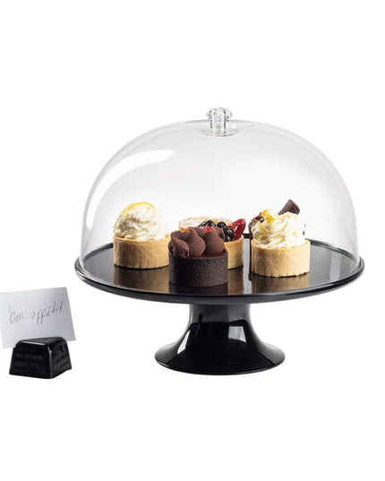 Đế Bánh Tròn Tablecraft 11490 29 cm - Cao 10 cm, Melamine, Đen