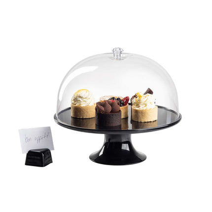 Đế Bánh Tròn Tablecraft 11490 29 cm - Cao 10 cm, Melamine, Đen