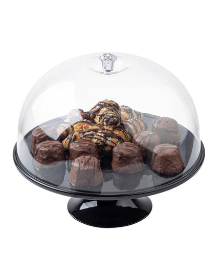 Đế Bánh Tròn Tablecraft 11490 29 cm - Cao 10 cm, Melamine, Đen