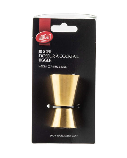 Ly Đong Đôi Tablecraft 11817 15 ml & 30 ml Thép Không Gỉ Vàng