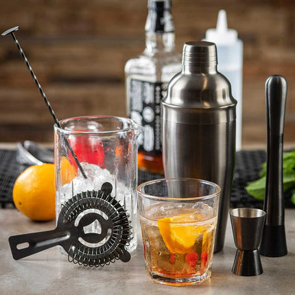 Bộ Bình Lắc Cocktail Thép Không Gỉ Tablecraft 11823 710 ml Xám Kim Loại