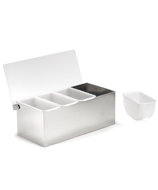 Khay Đựng Garnish Quầy Bar Tablecraft 1603 4 Ngăn - Nắp Phẳng Bản Lề