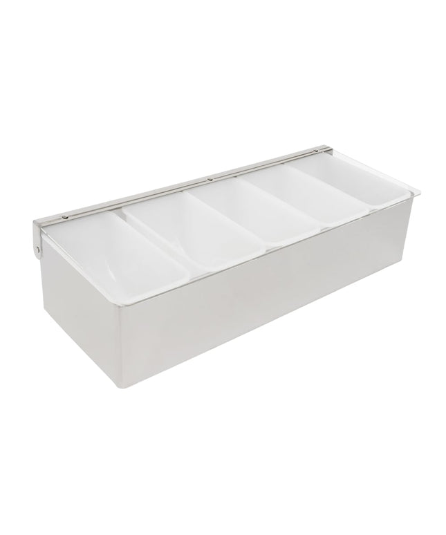 Khay Đựng Garnish Quầy Bar Tablecraft 1605 5 Ngăn - Nắp Phẳng Bản Lề