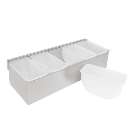 Khay Đựng Garnish Quầy Bar Tablecraft 1605 5 Ngăn - Nắp Phẳng Bản Lề