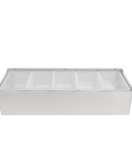 Khay Đựng Garnish Quầy Bar Tablecraft 1605 5 Ngăn - Nắp Phẳng Bản Lề