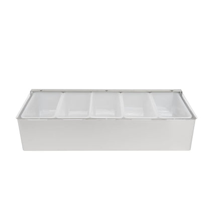 Khay Đựng Garnish Quầy Bar Tablecraft 1605 5 Ngăn - Nắp Phẳng Bản Lề