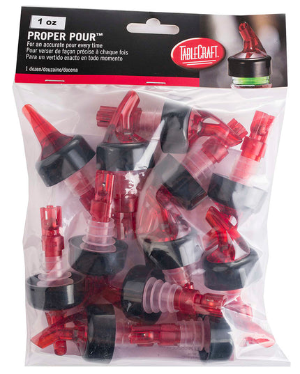 Đầu Rót Rượu Nhựa Tablecraft 2246A 30 ml Vòng Đen Ống Nhúng Đỏ