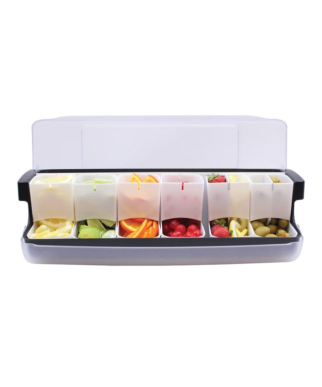 Khay Đựng Garnish Quầy Bar Tablecraft BCD6000 6 Ngăn - Nắp Phẳng Bản Lề