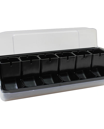 Khay Trang Trí Quầy Bar Tablecraft BCD6000BK 6 Ngăn - Nắp Phẳng Bản Lề