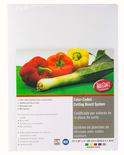Thớt Polyethylene Tablecraft CB1520WA 38.1 x 50.8 x 1.3 cm NSF Trắng