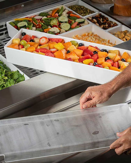 Tablecraft CW5034 Half Long Size Food Pan Cover - Acrylic, Translucent