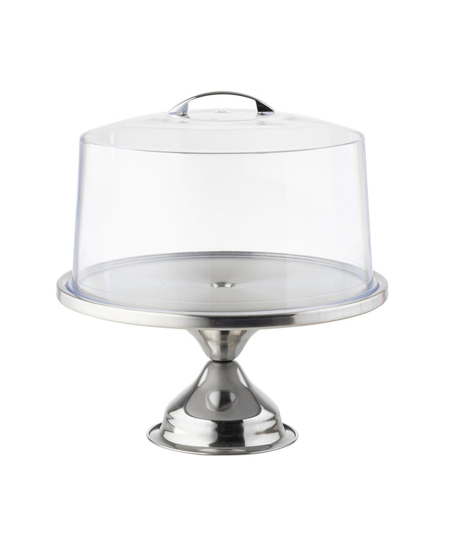 Bộ Đế Bánh Tròn Tablecraft H821422 30.5 cm Và Nắp Acrylic, Thép Không Gỉ