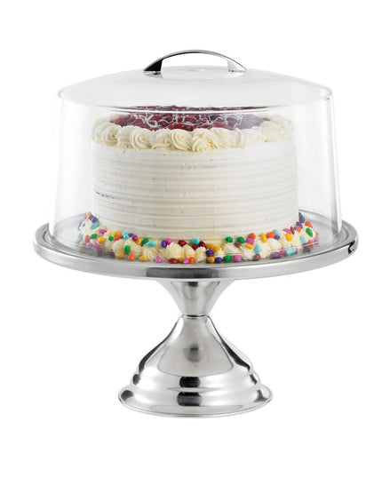 Bộ Đế Bánh Tròn Tablecraft H821422 30.5 cm Và Nắp Acrylic, Thép Không Gỉ